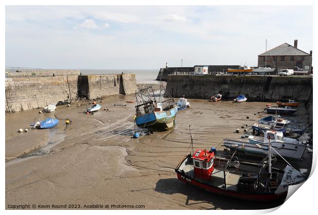 Porthcawl tidal harbour Print by Kevin Round