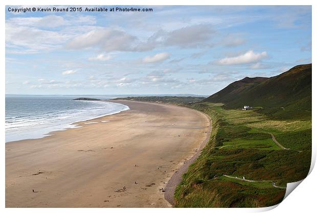  Gower Beach Rhossili Print by Kevin Round