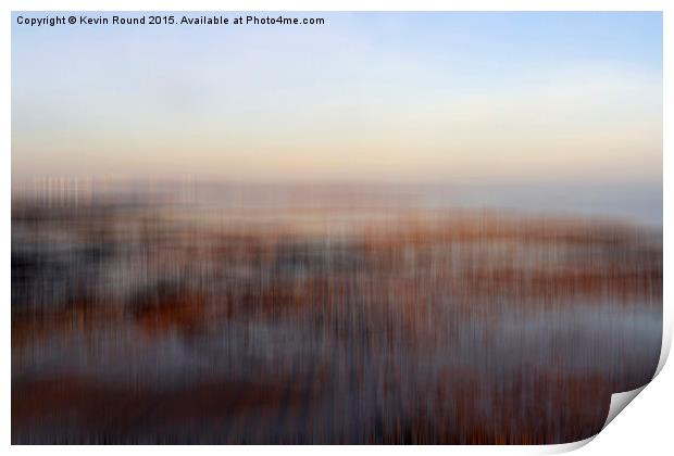 Blurred Cold Winter Beach Print by Kevin Round