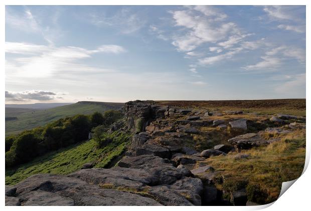 Stanage Edge Outdoors Print by Kevin Round