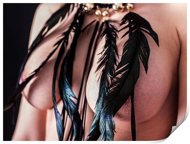 Black feather necklace Print by Chris Watson