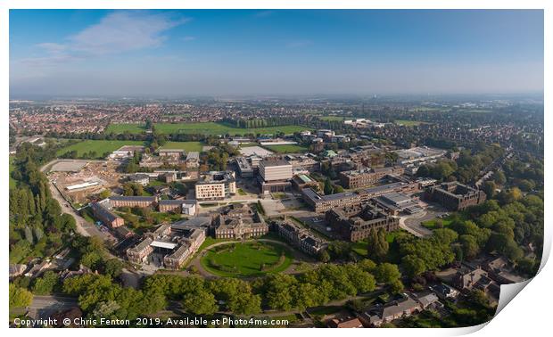 Panoramic View of Hull University Print by Christopher Fenton