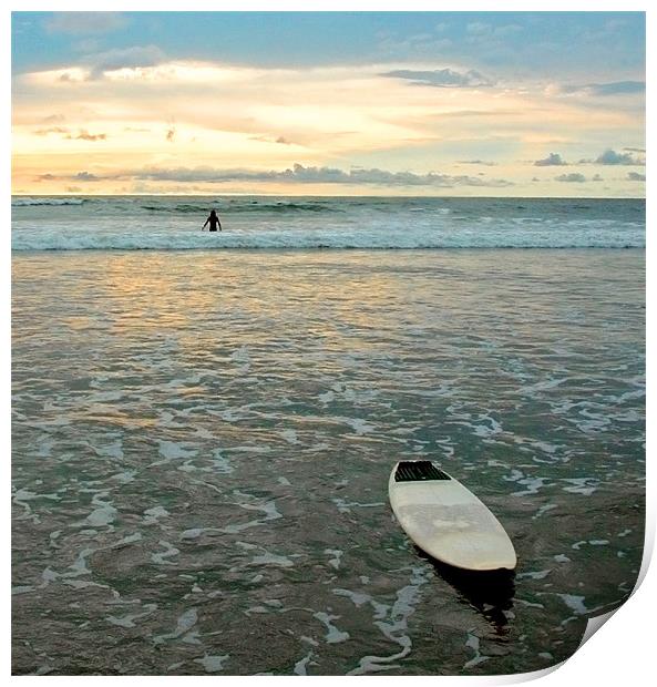 Playa Tamarindo, Costa Rica,  Surf and Sunset Print by Eyal Nahmias