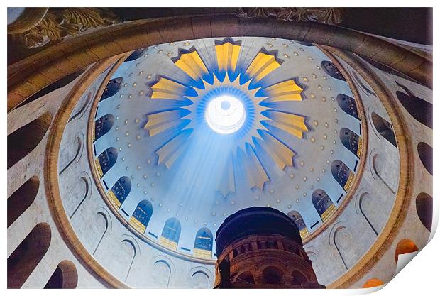 Jerusalem: The Church of the Holy Sepulcher dome. Print by Eyal Nahmias