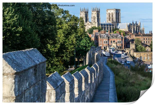 York Minster from the City Wall Print by Jo Sowden