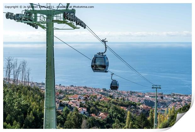 Funchal Cable Car Print by Jo Sowden