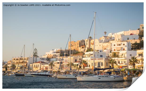 Evening Light, Naxos island Print by Jo Sowden