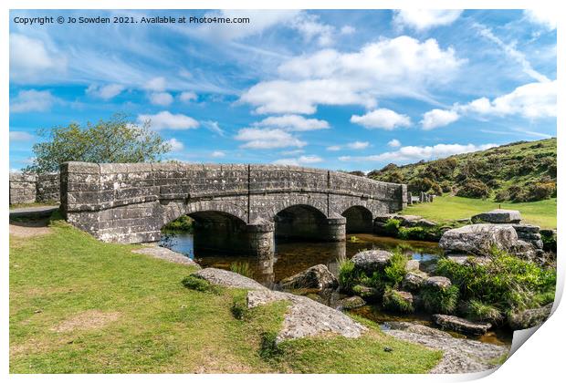 Bellever Bridge Print by Jo Sowden