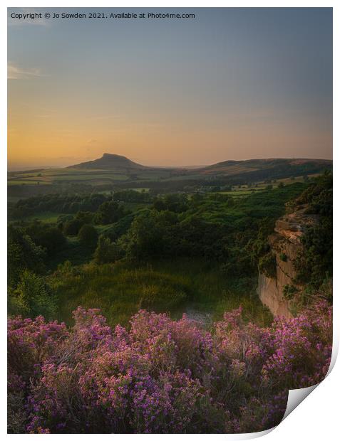 Roseberry Topping at Sunset Print by Jo Sowden