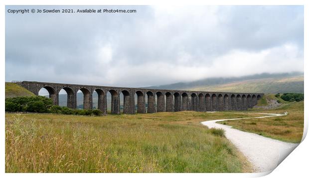 The Ribblehead Viaduct, Yorkshire Print by Jo Sowden