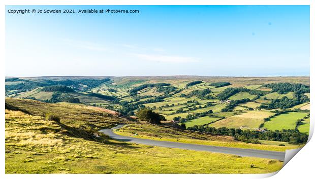 Rosedale from Chimney Bank, Yorkshire Print by Jo Sowden