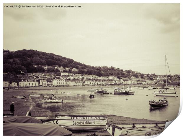 The Teignmouth to Shaldon Ferry, Devon Print by Jo Sowden