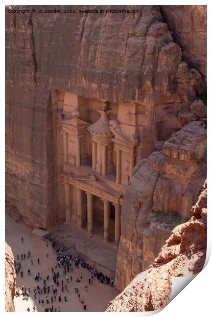 The Treasury, Petra, Jordan Print by Jo Sowden