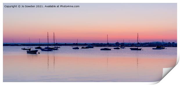 Panoramic sunset view, Mersea island Print by Jo Sowden