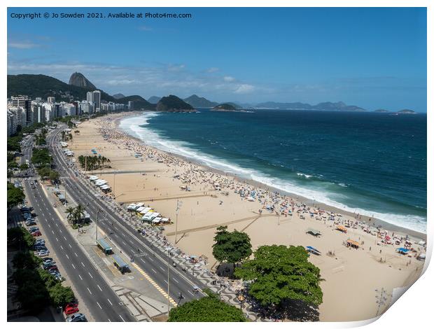 Copacabana Beach Print by Jo Sowden