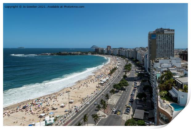 Copacabana beach Print by Jo Sowden
