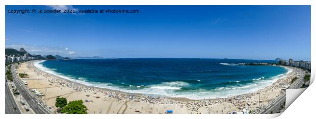 Copacabana beach Panorama Print by Jo Sowden