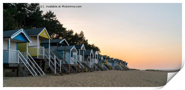 Wells Beach Huts (8 Print by Jo Sowden