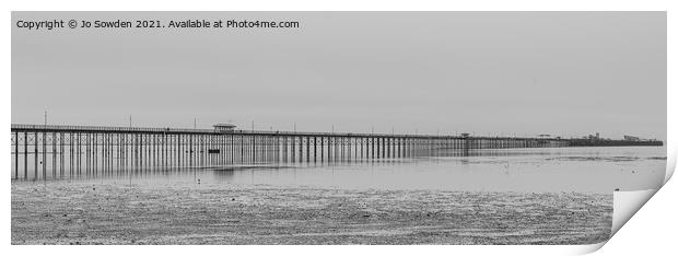 Southend Pier at Low Tide Print by Jo Sowden