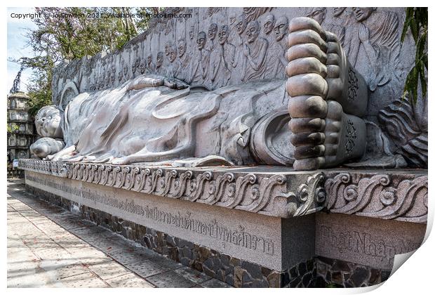 Reclining Buddha , Nha Trang, Vietnam Print by Jo Sowden