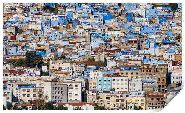 Chefchaouen, The blue city Print by Jo Sowden