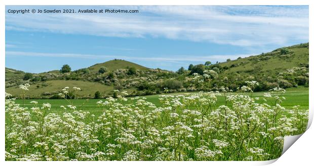 Pitstone Hill Print by Jo Sowden