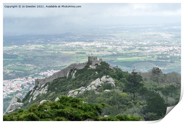 Castle of the Moors, Sintra. Portugal Print by Jo Sowden