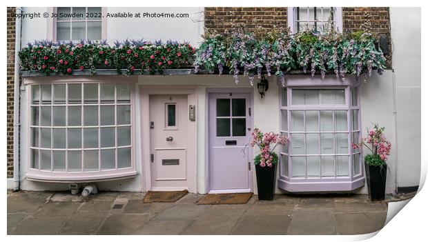 Pastel Cottages, Hampstead London Print by Jo Sowden