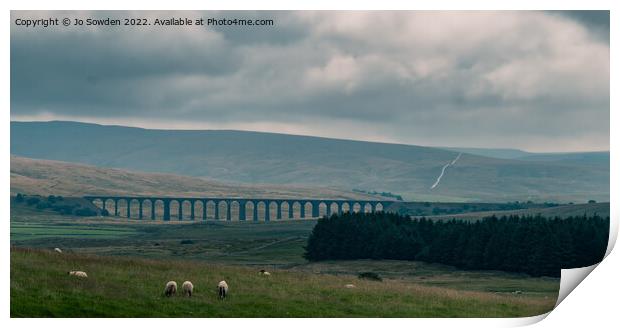 Ribblehead from a distance Print by Jo Sowden