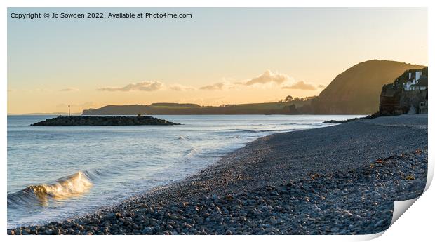 Sidmouth at Sunset Print by Jo Sowden