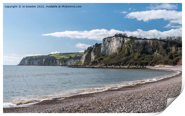 Beer Head, from Seaton Hole, East Devon Print by Jo Sowden