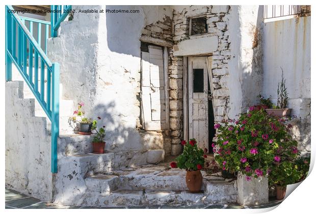 Folegandros Chora Print by Jo Sowden