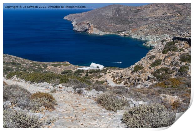 Folegandros Path to the beach Print by Jo Sowden
