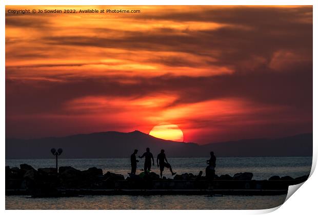 Watching the Sunset Print by Jo Sowden