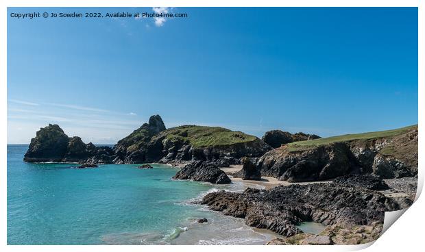 Kynance Cove, Cornwall Print by Jo Sowden