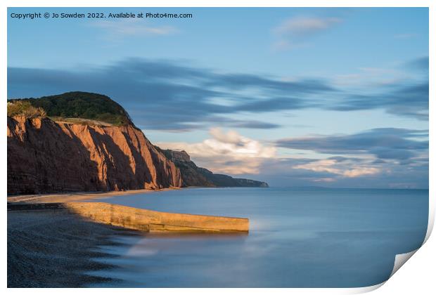 Evening Sun from Sidmouth Print by Jo Sowden