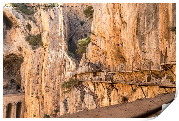 Caminito Del Rey Gorge, Spain Print by Jo Sowden