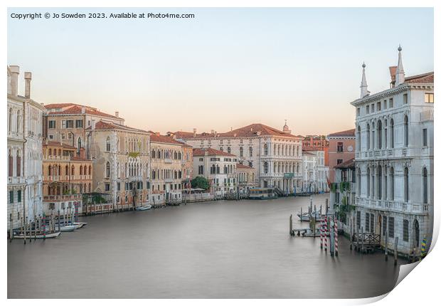 Sunrise over the Grand Canal Venice Print by Jo Sowden