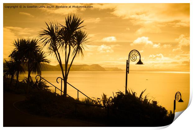 Lyme Regis Sunset Print by Jo Sowden