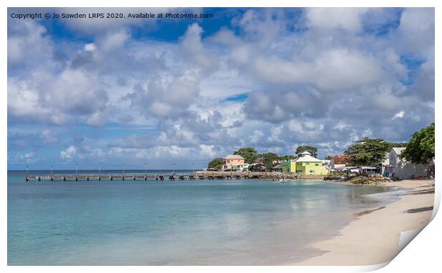 Speightstown Beach, Barbados Print by Jo Sowden
