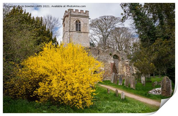Ayot St Lawrence Church Print by Jo Sowden
