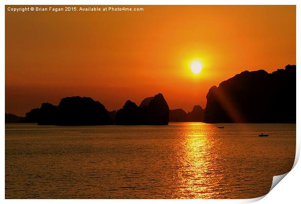  Sunset in Halong Bay Print by Brian Fagan