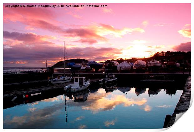  Reflections at Avoch Harbour   Print by Grahame Macgillivray