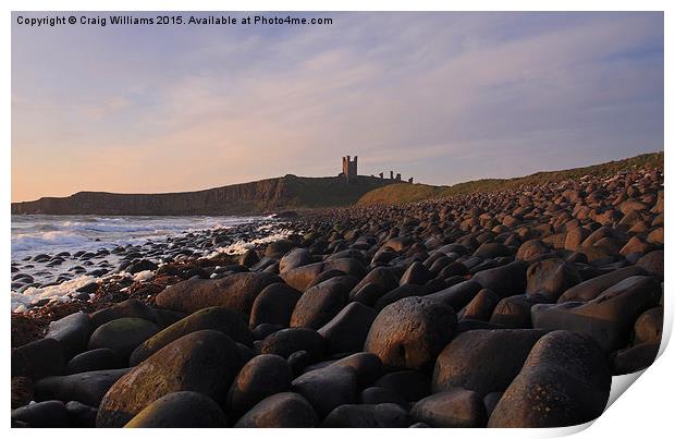  Early Morning at Dunstanburgh Castle Print by Craig Williams