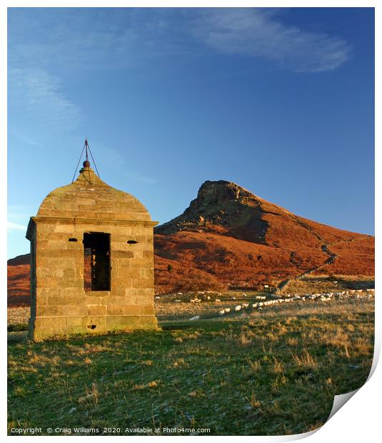 Roseberry Topping, North Yorkshire Moors Print by Craig Williams