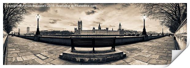 Houses of Parliament at Dusk Print by Adrian Brockwell