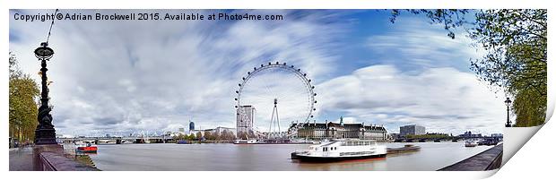 London Eye Panoramic Print by Adrian Brockwell