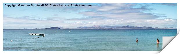 Panorama of Pontoon and Fuerteventura Print by Adrian Brockwell