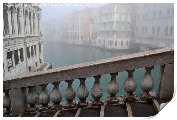  Venice Bridge in the Mist Print by Angela Starling