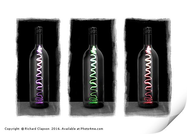 Wine Bottles Print by Richard Clapson